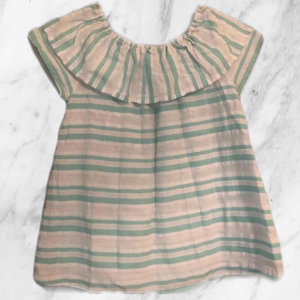 Cat and Jack blue striped girl shirt